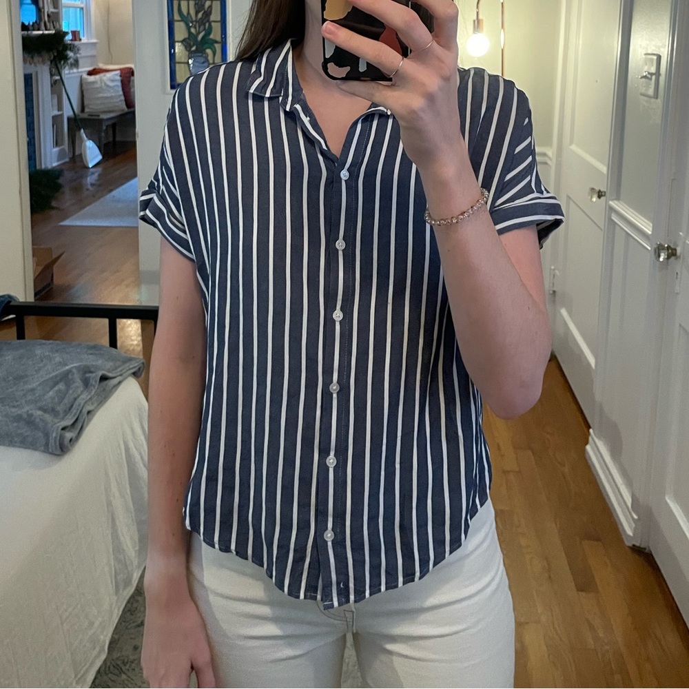 Banana Republic Striped Button Down